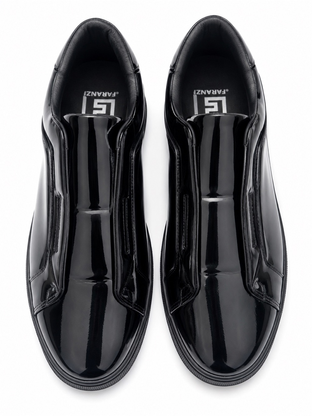 Faranzi Newport Black Patent Slip-On Sneakers Men’s Sz 12 Glossy Casual Comfort